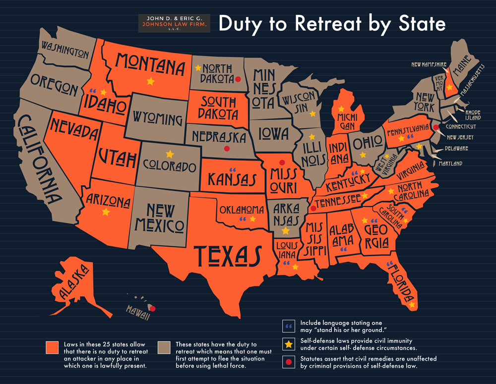 States currently with duty to retreat laws